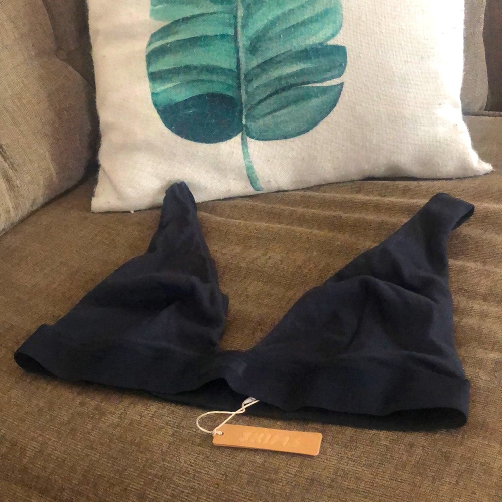 Skims cotton plunge ribbed bralette